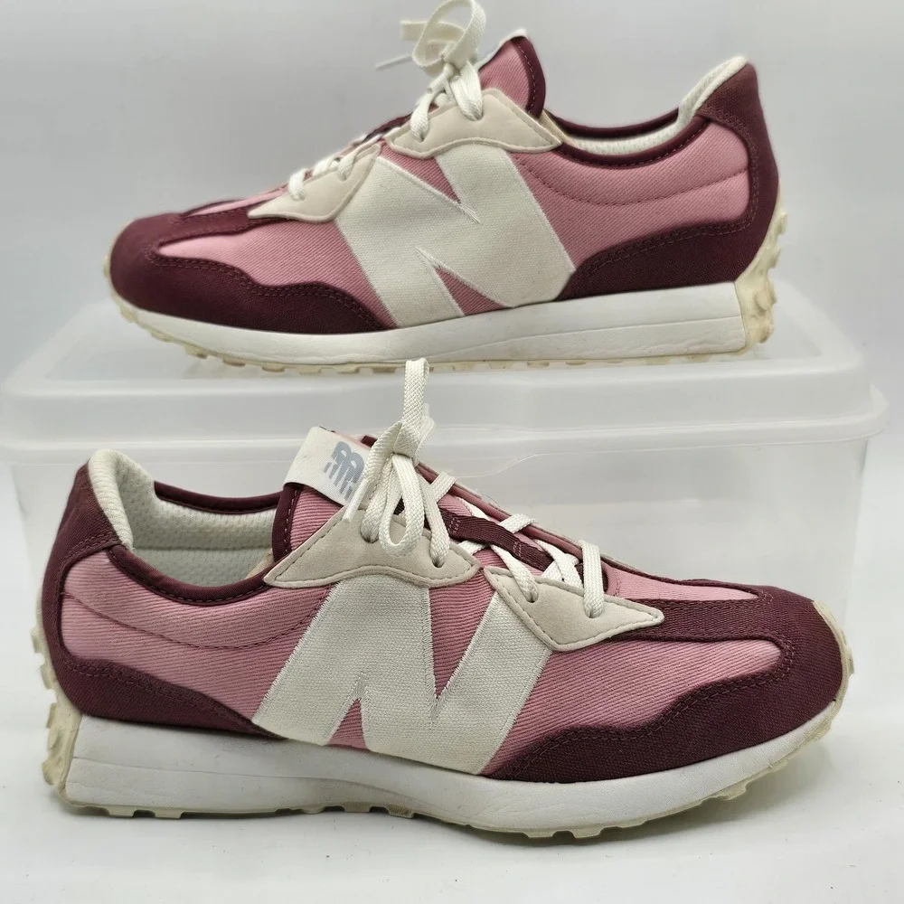 New Balance 327 Shoes Youth Size 6 Pink Suede Colorblock Sneakers GS327DK